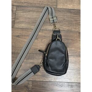 Anthropologie Urban Originals Liberty sling bag black faux leather band